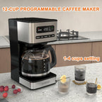 Cafetera programable de 12 tazas, cafeteras de goteo para café caliente y con hielo
