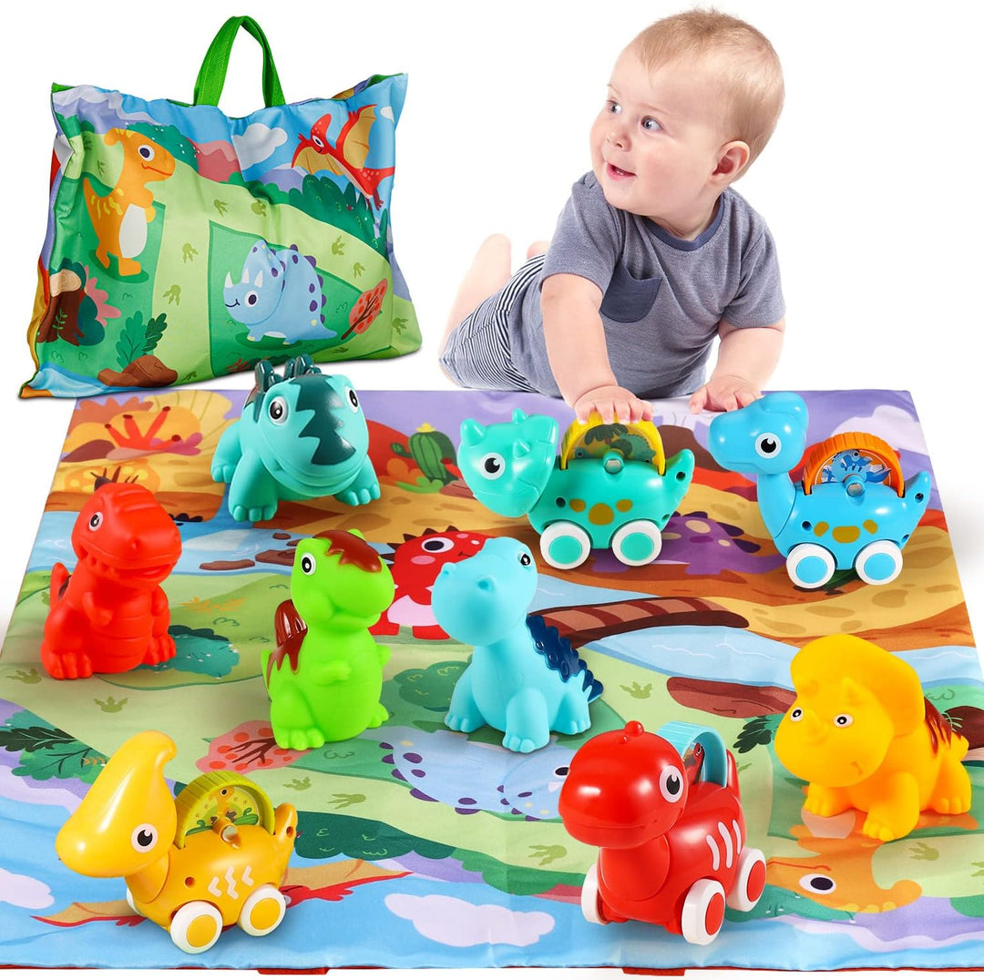 ALASOU 9 piezas de dinosaurios fantásticos juguetes de coche para n...