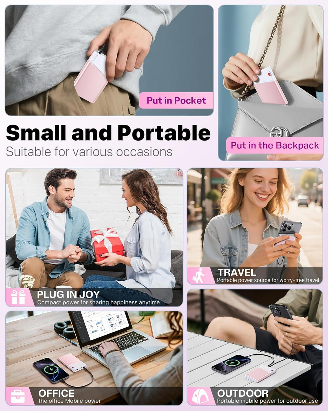 Aaoyun Cargador Portátil Power Bank, Powerbank de Carga Súper Rápid...