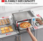 TOSHIBA Horno tostador de convección 10 en 1, horno de encimera de 6