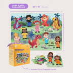 Rompecabezas de dinosaurios para niños de 3 a 6 años, 40 piezas + 10 elementos emergentes, habilidades motoras finas educativas preescolares. Rompecabezas de piso prehistórico Crazy Little Books para