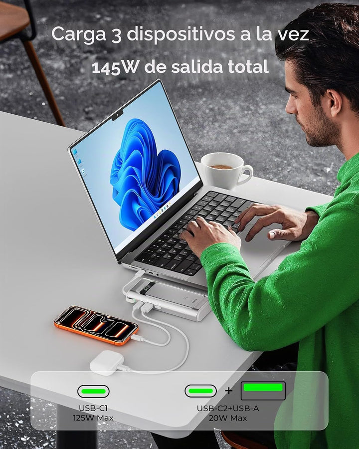 TALIX Banco de energía para laptop, cargador portátil de 20000 mAh,...