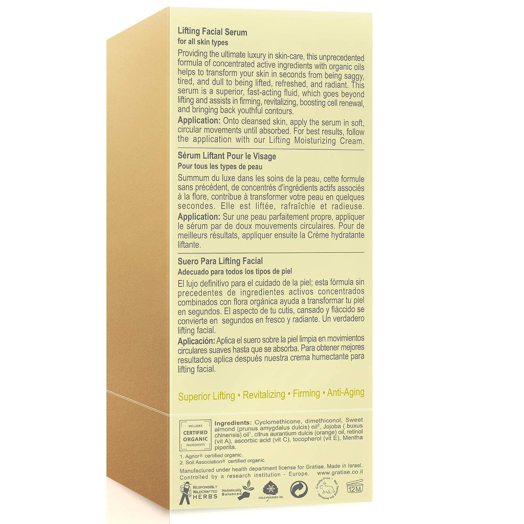 Gratiae suero facial lifting orgánico, suero de vitamina C, cuidado...