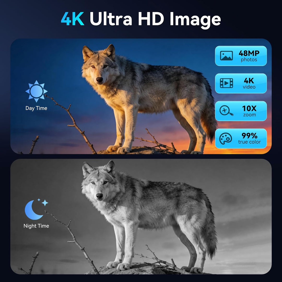Gafas de visión nocturna 4K para adultos prismáticos de