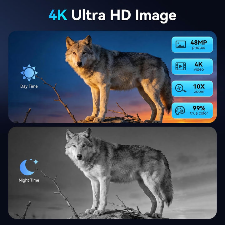 Gafas de visión nocturna 4K para adultos prismáticos de