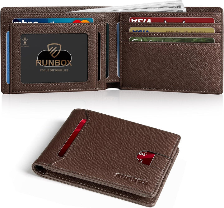 RUNBOX Cartera delgada para hombre, 11 ranuras para tarjetas de cré...