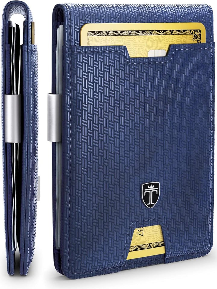 TRAVANDO AUSTIN - Cartera para hombre con clip para dinero, bloqueo...