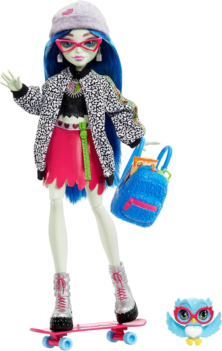 Monster High Ghoulia Yelps - Muñeca posable (10.3 pulgadas) con pel...