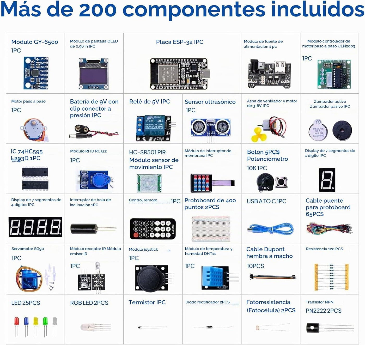ELEGOO ESP-32 Kit de inicio súper avanzado con tutorial y placa de...