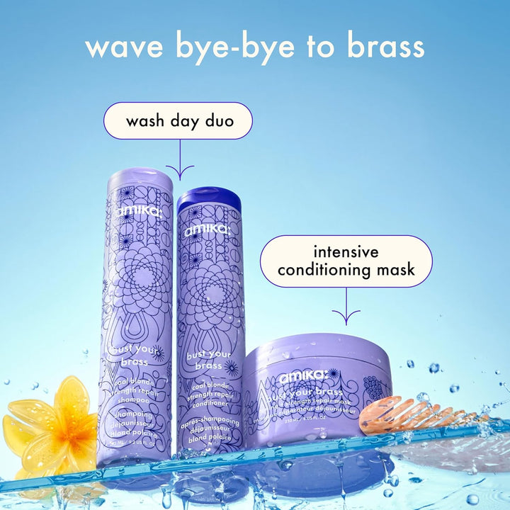 amika bust your brass cool blonde strength repair shampoo
