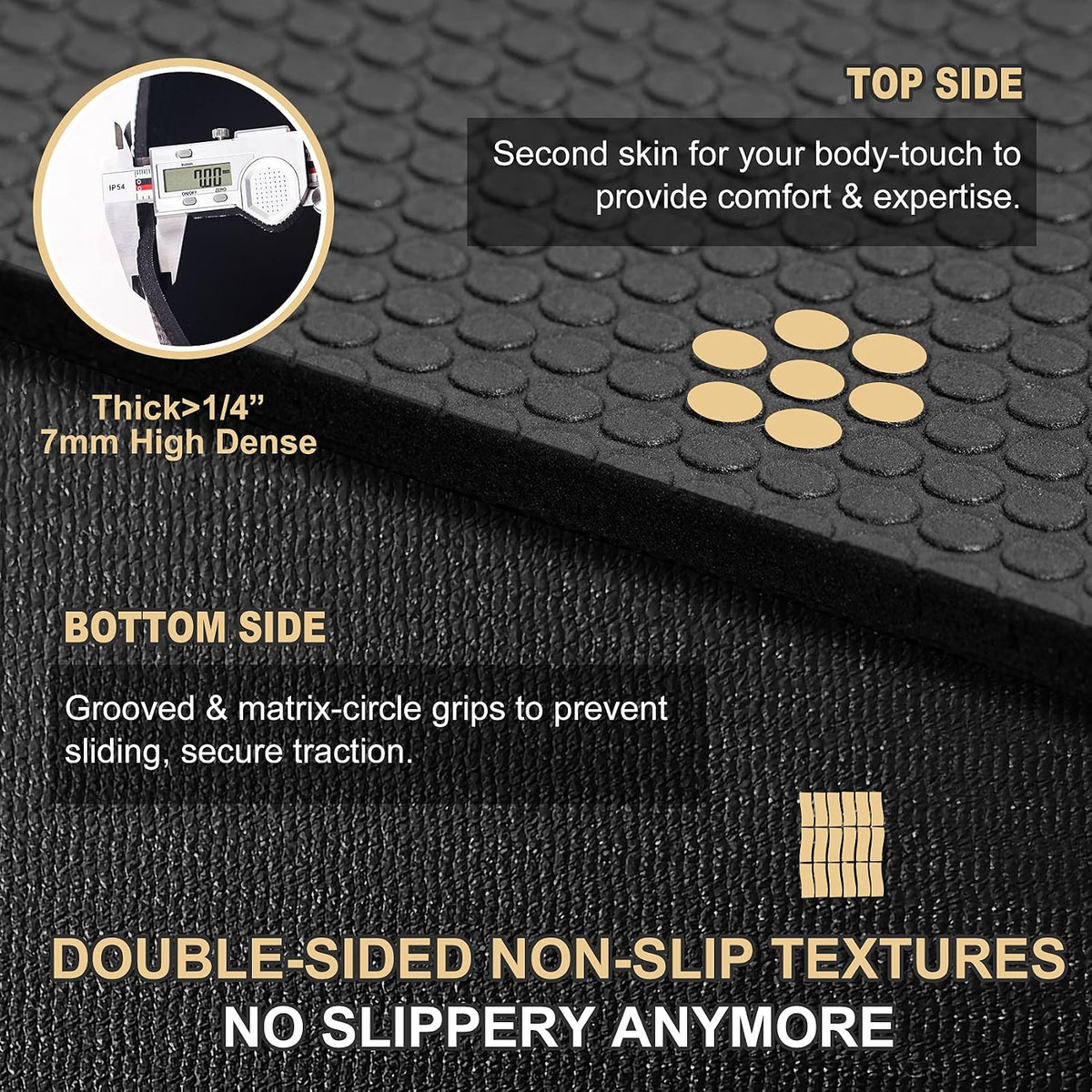 GXMMAT Extra Wide Large Exercise Mat 12'x7'/10'x7/8'x7(7mm)