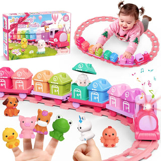 Juego de tren de juguete para niños de 1 a 3 años, juguete de apren...