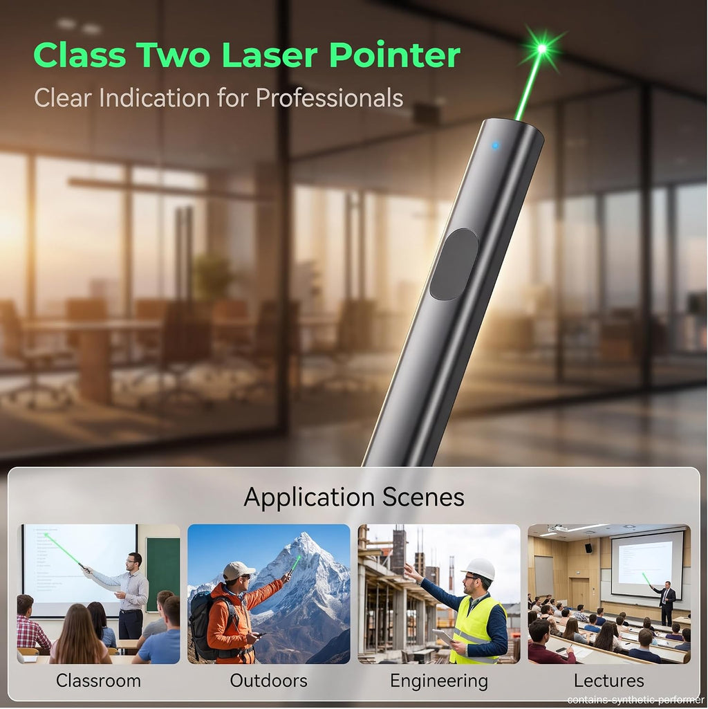Herramienta de alineación láser verde, indicador compatible con clase 2 para presentaciones de oficina, sesiones de capacitación y medición del sitio (gris)