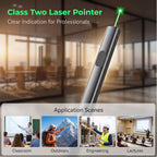 Herramienta de alineación láser verde, indicador compatible con clase 2 para presentaciones de oficina, sesiones de capacitación y medición del sitio (gris)