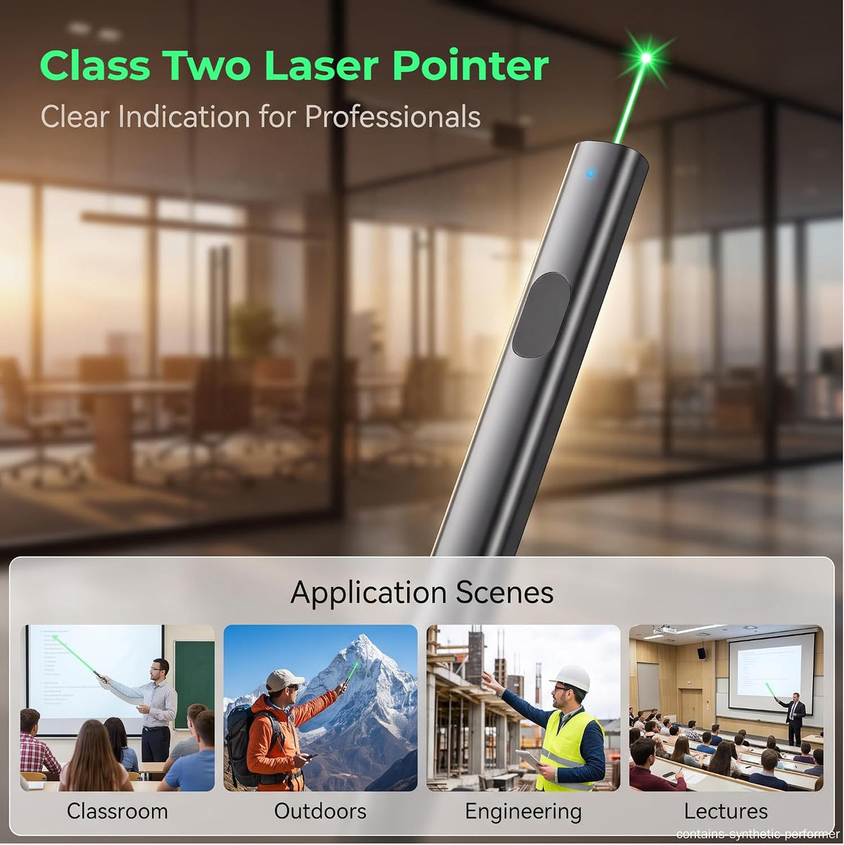 Herramienta de alineación láser verde, indicador compatible con clase 2 para presentaciones de oficina, sesiones de capacitación y medición del sitio (gris)