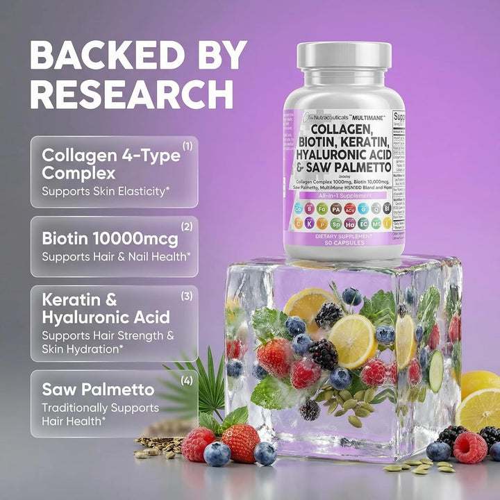 Clean Nutraceuticals Píldoras de Colágeno 1000mg Biotina 10 000 mcg...