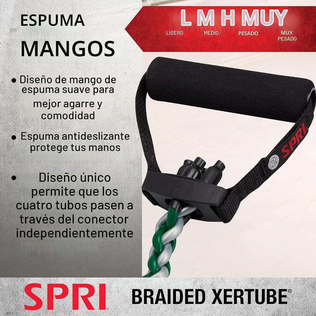 SPRI Xertube, cuerdas trenzadas para ejercicios con banda resistente