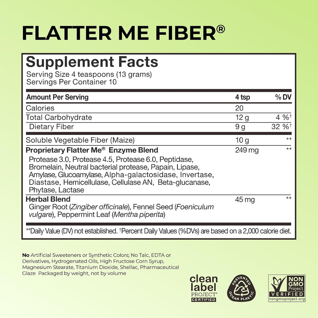 HUM Flatter Me Suplemento de fibra para mujeres y hombres, prebióti...