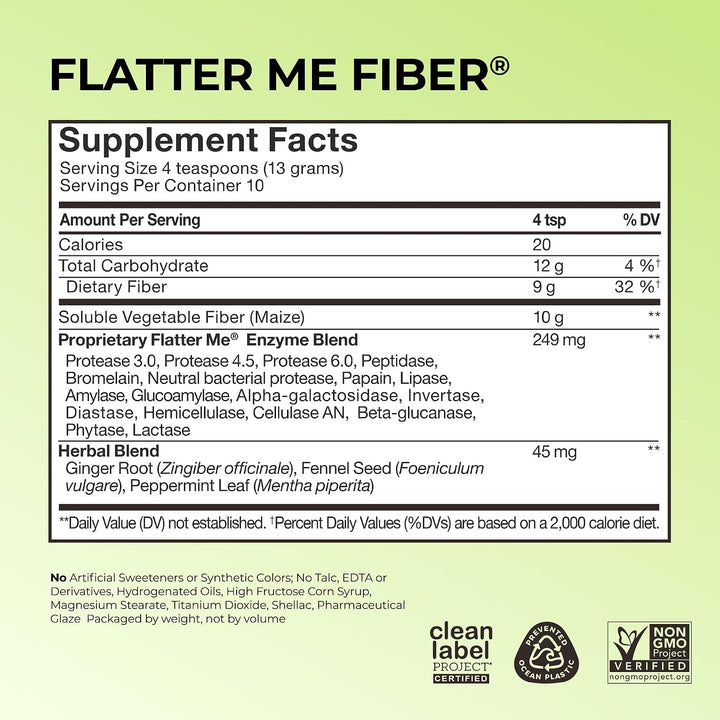 HUM Flatter Me Suplemento de fibra para mujeres y hombres, prebióti...