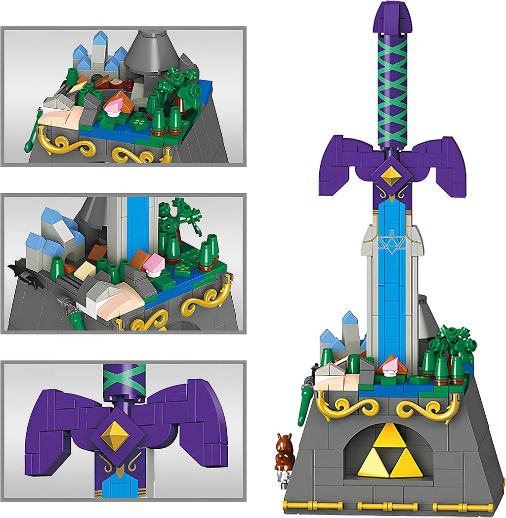 Master Sword - Juego de bloques de construcción de 455 piezas, kit de modelo de arma de héroe legendario para adultos y adolescentes, escritorio de oficina en casa, decoración de sala de juegos, regalo