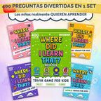 Quokka Juegos de preguntas para niños - 4 Set Mundo, Espacio, Historia y