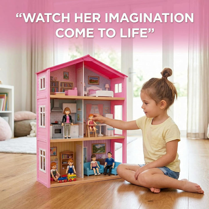 TOMLEON Familia de Muñecos para Casa de Muñecas - Figuras de Person...