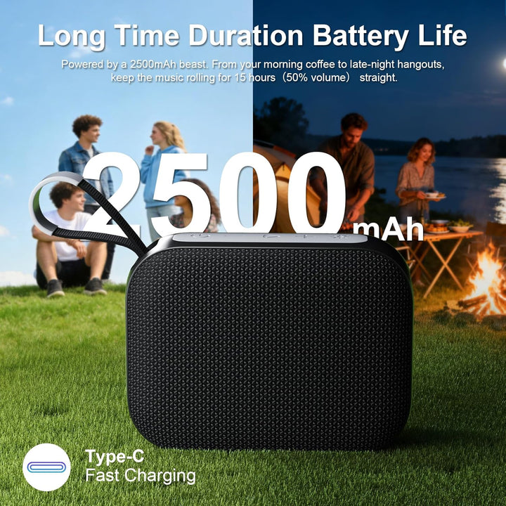 KASOHQEE Altavoz Bluetooth portátil con luces RGB, altavoz inalámbr...