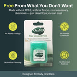 OraMD Oral Care - Hilo dental puro sin encerrar, 54.6 yardas, sin P...