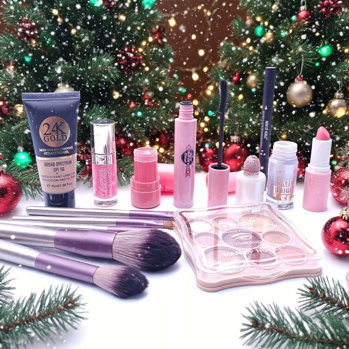 Set de belleza de calendario de Adviento de maquillaje navideño 202...