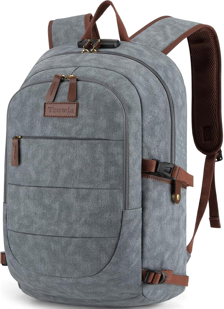 Mochila de lona para laptop, bolsa antirrobo para hombres y mujeres...