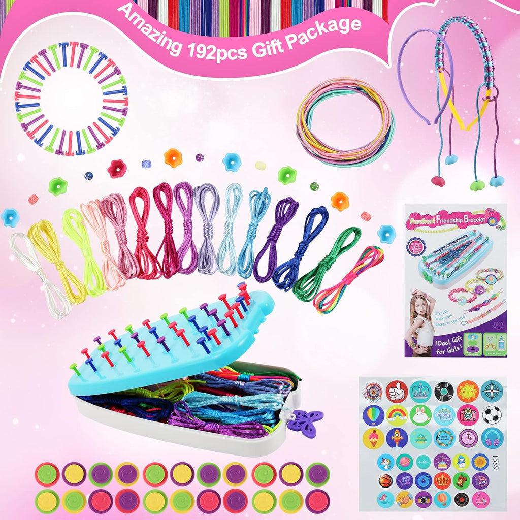 Kit de fabricación de pulseras de la amistad para niñas adolescentes, ideas de arte y manualidades para niños de 6, 7, 8, 9, 10-12, juguetes hechos a mano para regalos de cumpleaños y Navidad, ideal