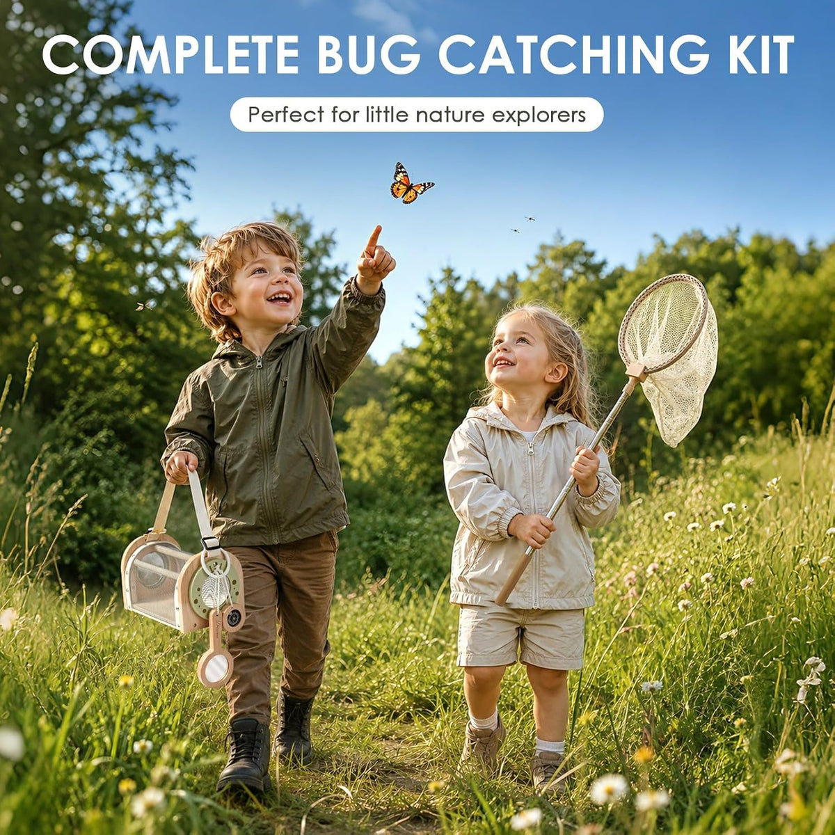 Dreamon Kit de atrapa insectos para niños de 4 a 8 años, juego de 11