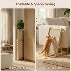 XiaZ Rascador de sisal para gatos, tabla de rascar de madera de 31 pulgadas con 5 alturas ajustables, alfombrilla de sisal reemplazable y almohadilla angular para arañazos para gatos de interior