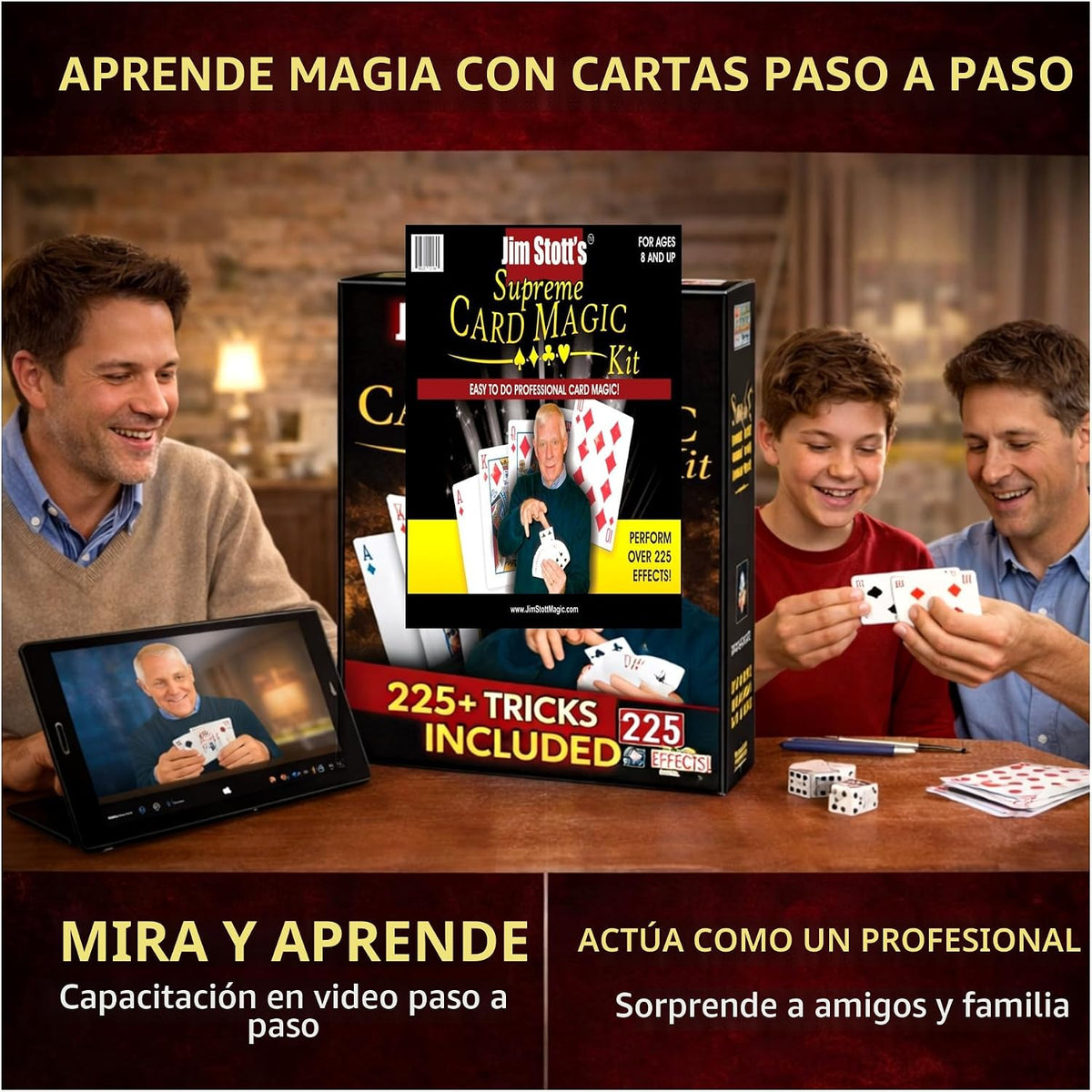Jim Stott Supreme Card Magic Kit - Más de 225 trucos de cartas fáciles