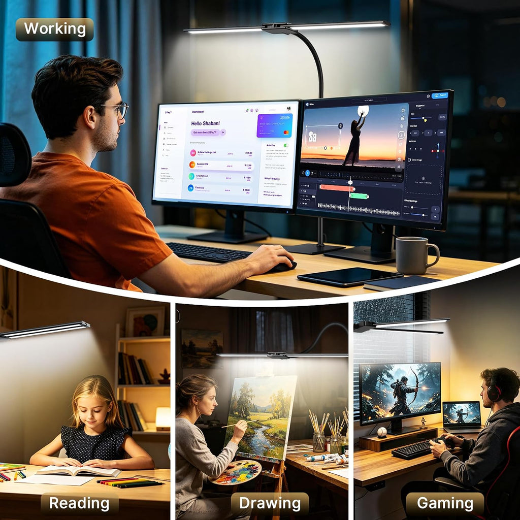 Lámpara Syrinx Lámpara de escritorio LED para oficina en casa, 18W 2000LM luz