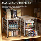 Simple Houseware - cajón organizador apilable de 3 niveles, color cromo