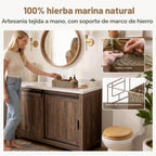 StorageWorks - Canastas de hierbas marinas con asas integradas, caja decorativa para baño, para la parte superior del tanque del inodoro, 14 ¼ pulgadas de largo x 6 ½ pulgadas de ancho x 3 ¾ pulgadas