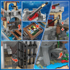 Juego de construcción de castillo pirata con luz 3 modos
