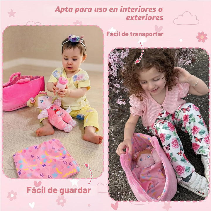 OUOZZZ - Set de regalo de minimuñeca rosa de bebé afelpada de 10 pu...