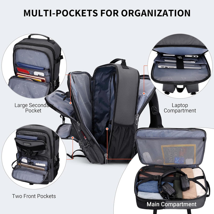 WITZMAN - Mochila de viaje para llevar a bordo para hombres, conver...