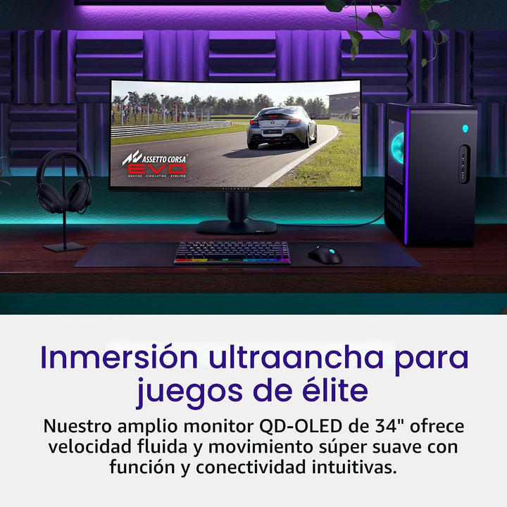 Alienware 34 240Hz QD-OLED monitor curvo para videojuegos - AW3425D...