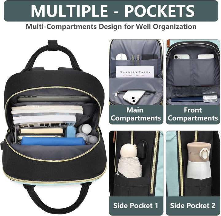 Mochila para laptop para mujer, mochila de trabajo de 15.6 pulgadas...