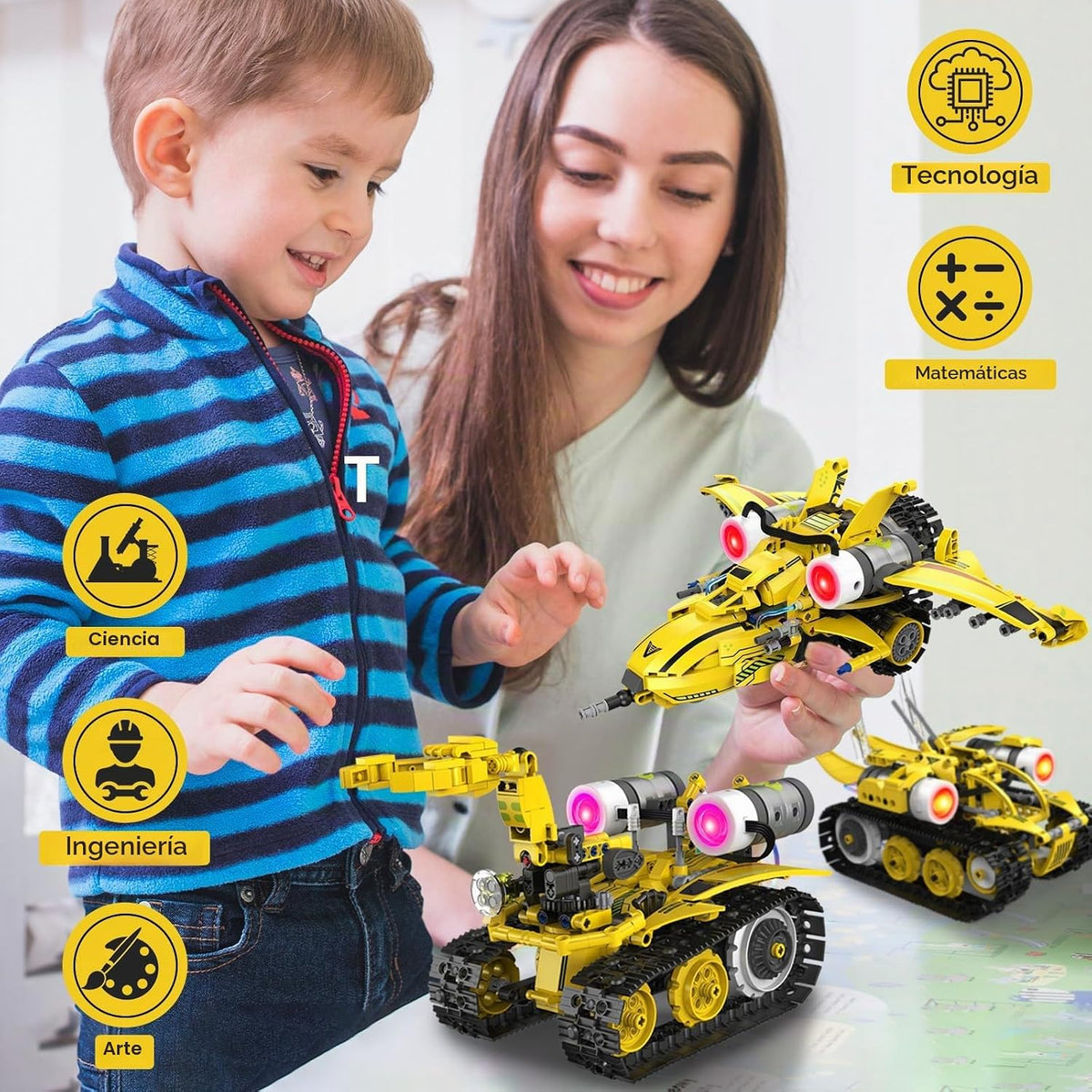 Kit de bloques de construcción de robot STEM RC 5 en 1, juguetes educativos de 6 a 12 años