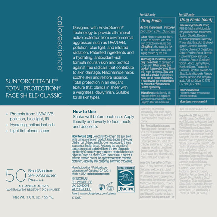 Colorescience Protector facial de protección total SPF 50