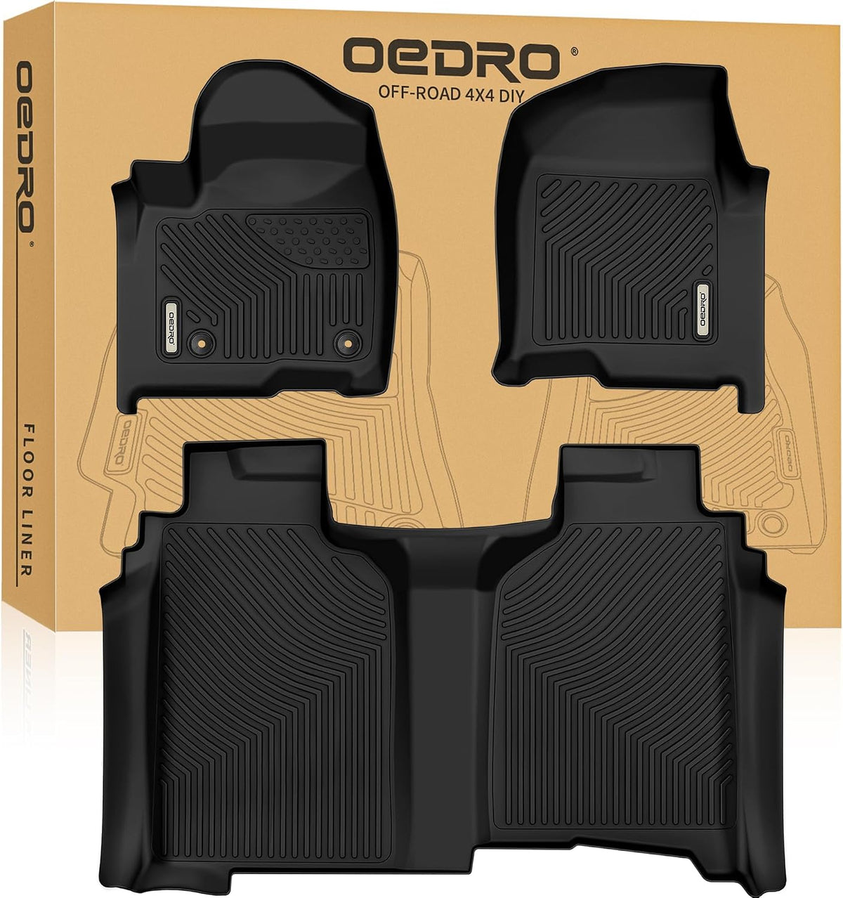 OEDRO Alfombrillas aptas para Chevy Silverado/GMC Sierra 1500 2019-2026