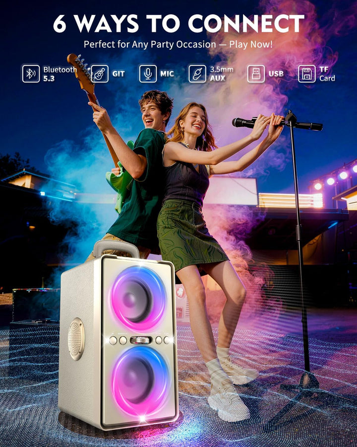 YIER Altavoz Bluetooth, altavoz de fiesta de pico de 240 W con grav...