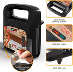 Sandwichera eléctrica 3 en 1 con placas antiadherentes extraíbles, 800 W, color negro