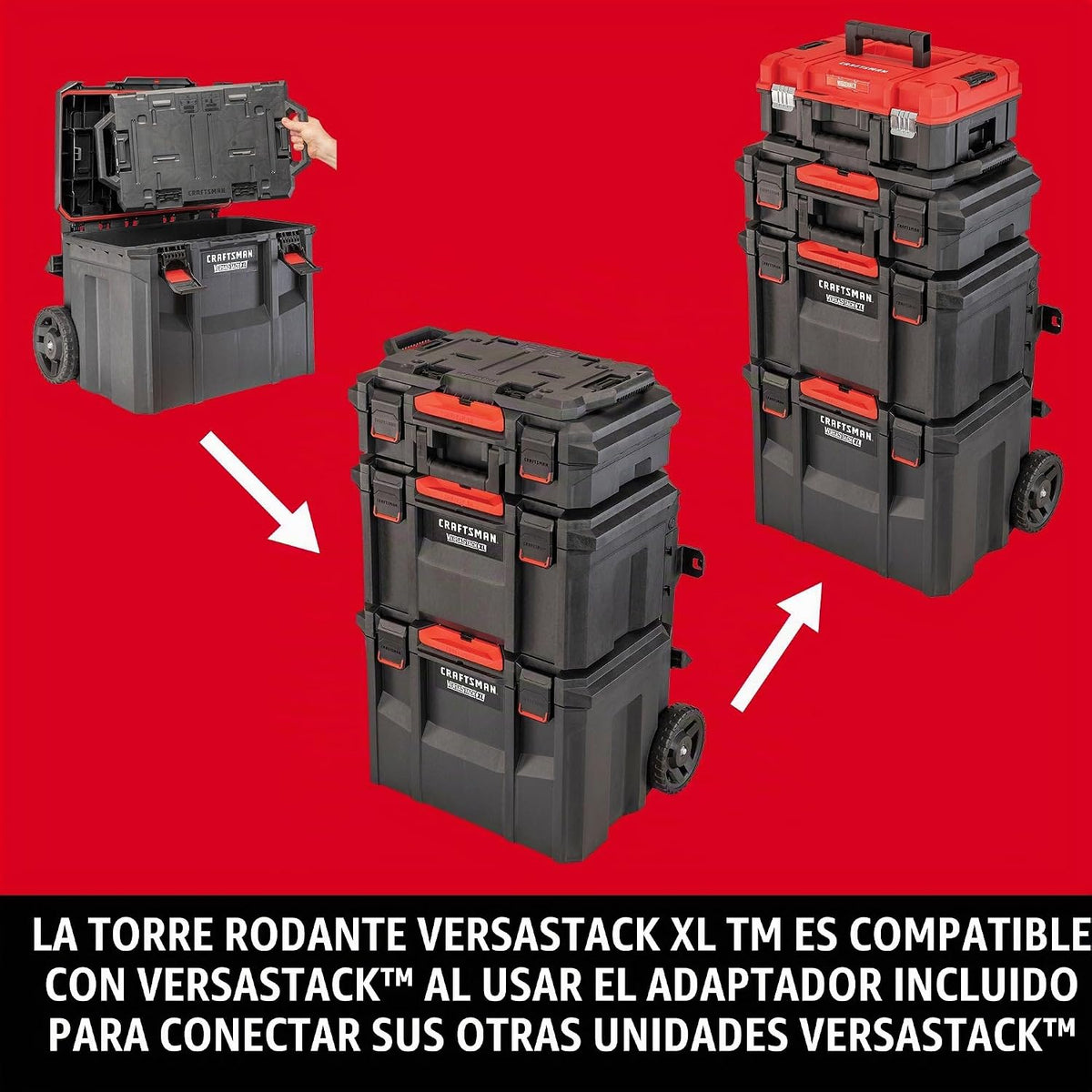 CRAFTSMAN VERSASTACK XL Sistema de almacenamiento de herramientas de torre rodante, 4 piezas (CMST60420)
