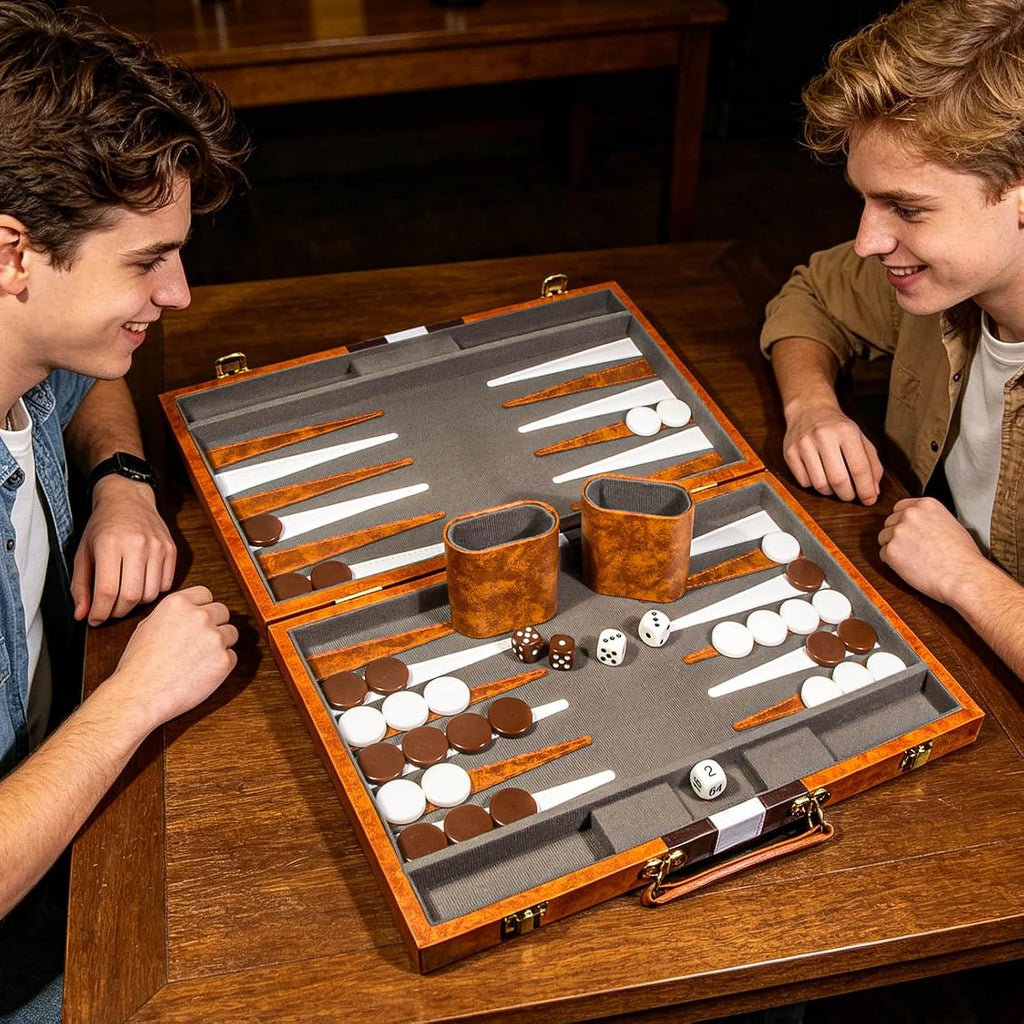 Juego de backgammon de viaje para adultos, juego de mesa clásico con