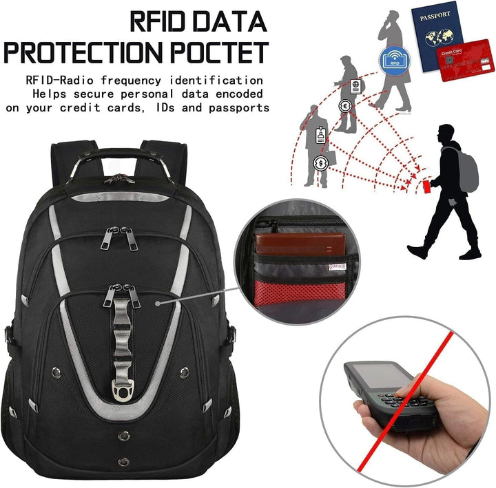 Mochila para portátil de 17 pulgadas, mochila de viaje grande para...